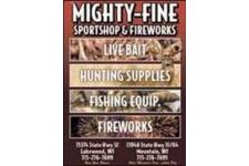 Logo for Mighty Fine Sports Shop & Fireworks Logo for Mighty Fine Sports Shop & Fireworks