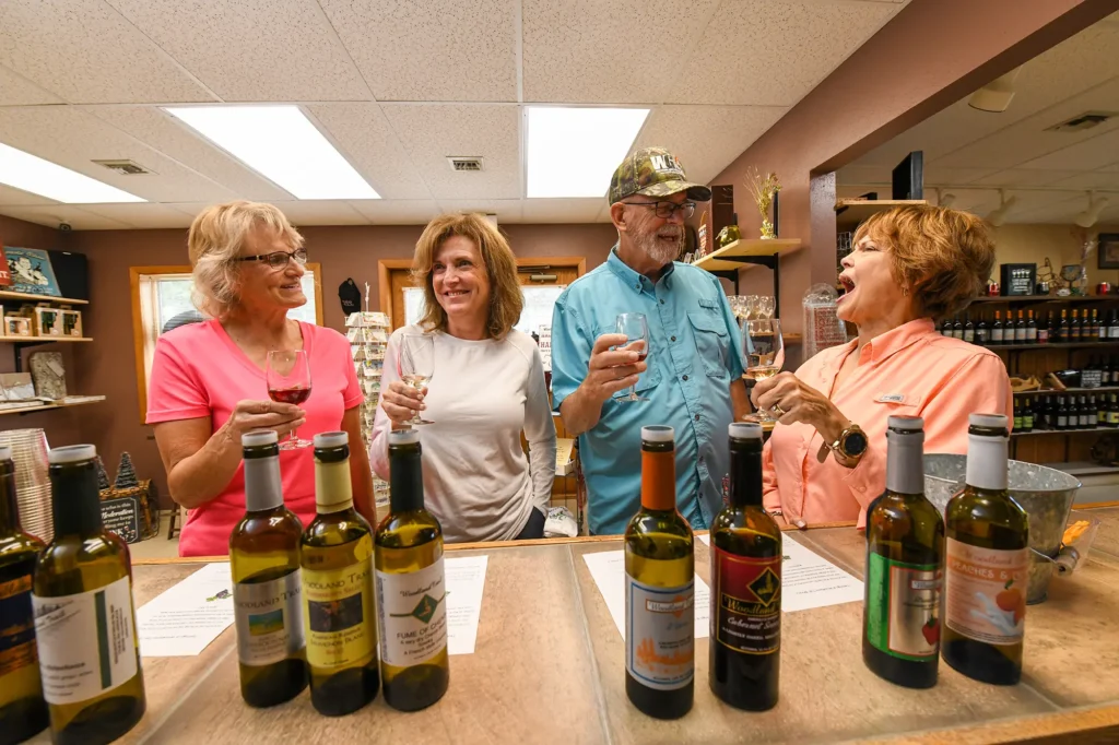 people enjoying wine tasting in Lakewood, WI