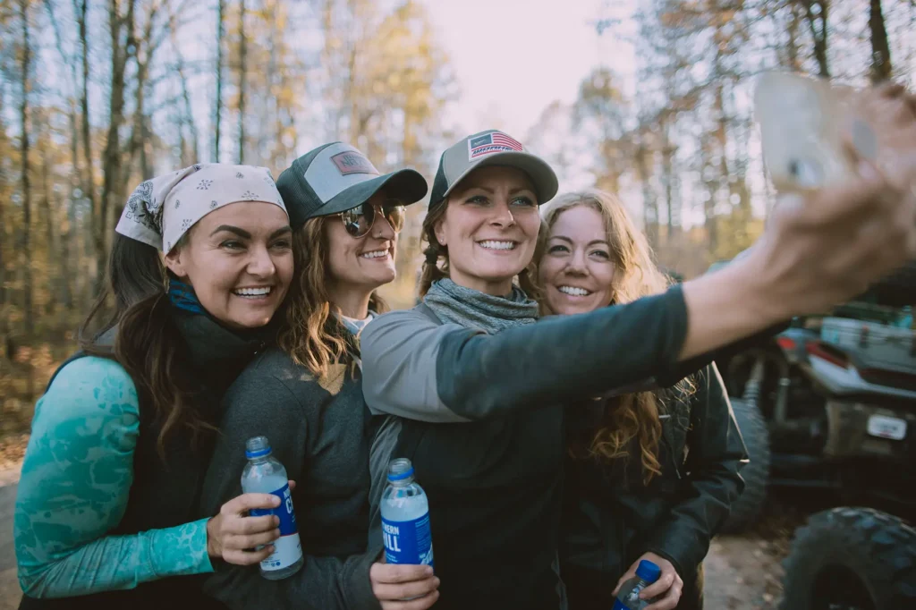 Women taking a selfie on the trail